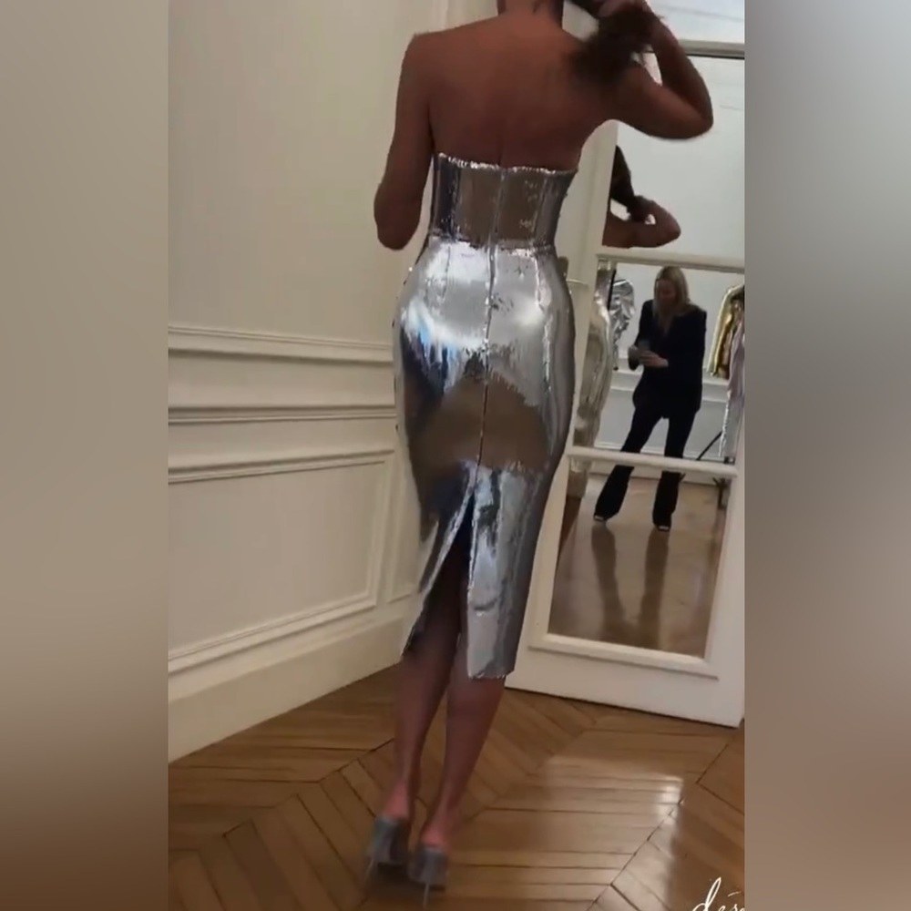 Alex Perry Hunter MIDI Dress Silver - Picture 10 of 10